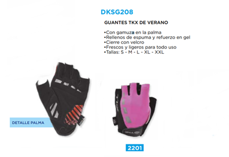 GUANTES BICICLETA TKX VERANO ADULTO ROSA NEGRO XL